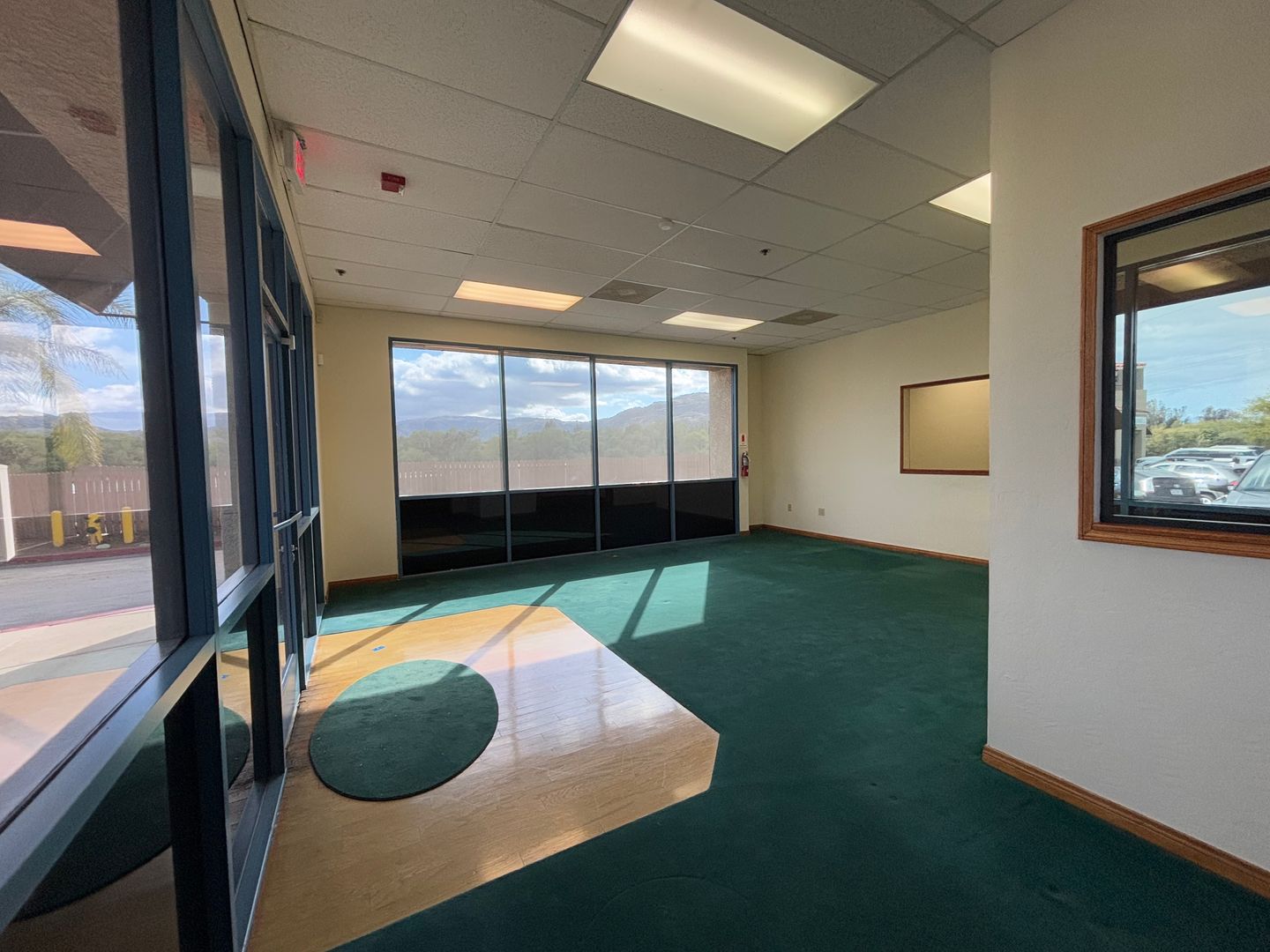 Suite 105 entry and storefront interior at Bear Valley Plaza